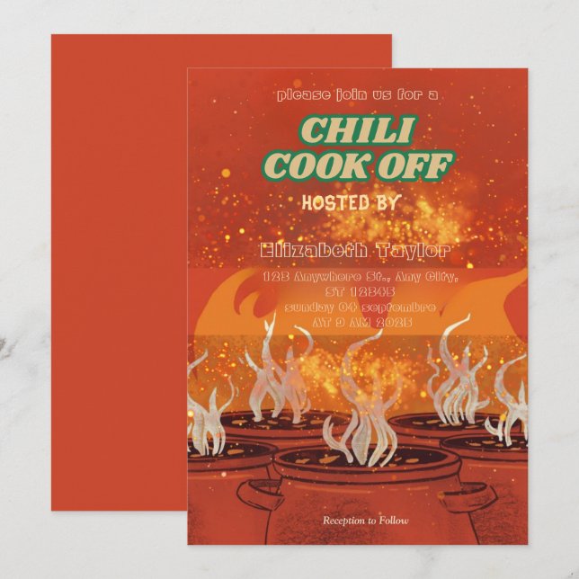 Invitation à la fête du concours de chili (Devant / Derrière)
