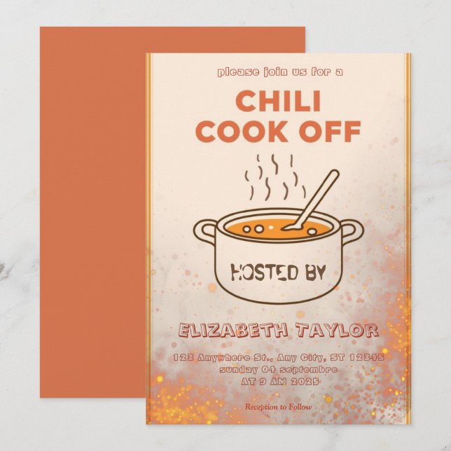 Invitation à la fête du concours de chili (Devant / Derrière)