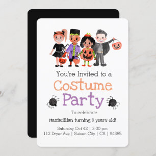 Invitation à la fête du costume d'anniversaire d'H