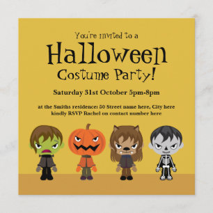 Invitation à la fête du costume d'Halloween
