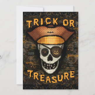 Invitation à la fête du crâne pirate d'Halloween p