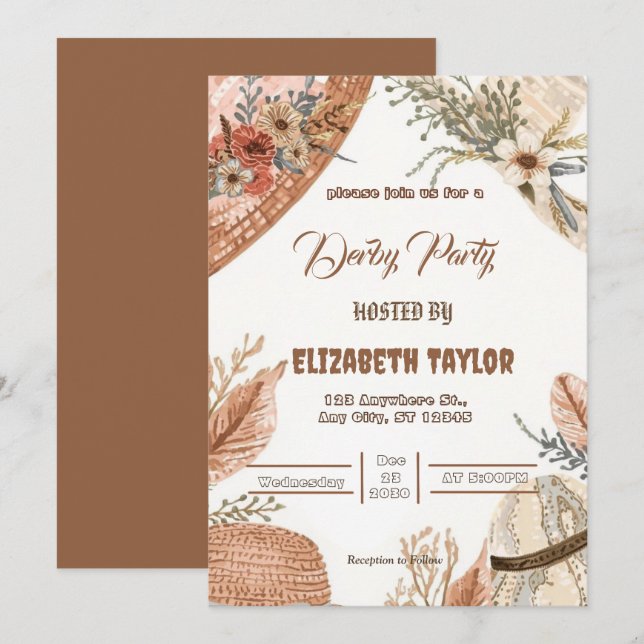 Invitation à la fête du Derby du Grand Chapeau (Devant / Derrière)