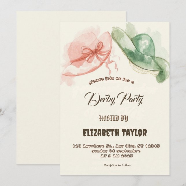 Invitation à la fête du Derby du Grand Chapeau (Devant / Derrière)