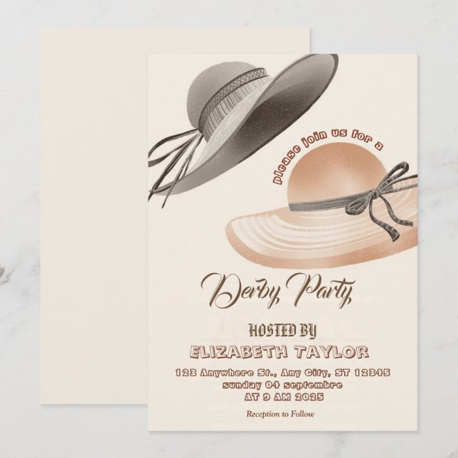 Invitation à la fête du Derby du Grand Chapeau (Devant / Derrière)
