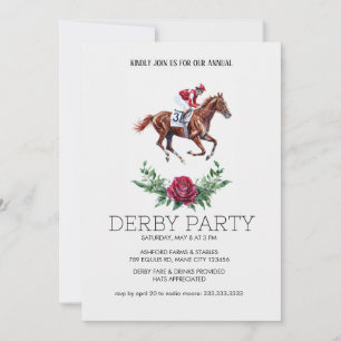 Invitation à la fête du Derby Floral élégant de