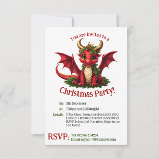 Invitation à la fête du dragon de Noël