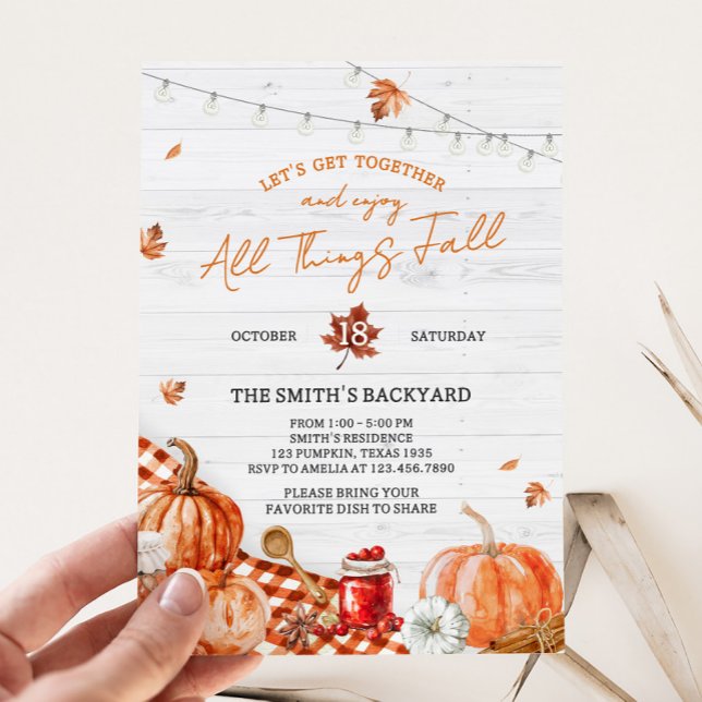 Invitation à la fête du festival Tout tombe (All Things Fall Party Invitation)