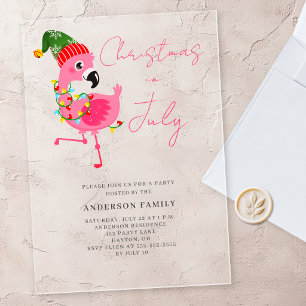 Invitation à la fête du flamant rose de Noël en ju
