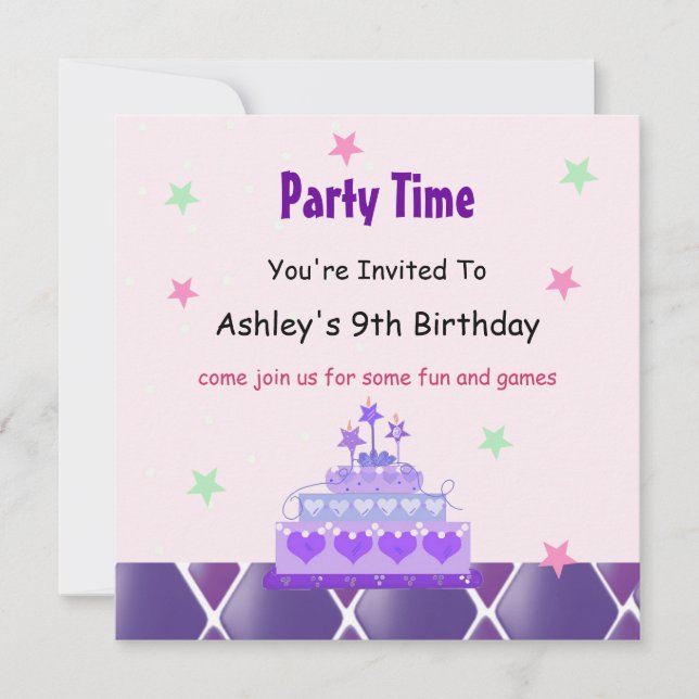 Invitation à la fête du gâteau de la Princesse Vio (Devant)
