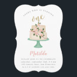 Invitation à la fête du gâteau du premier annivers<br><div class="desc">Invitation à la fête du gâteau de premier anniversaire. Un magnifique dessin de gâteau de premier anniversaire peint.</div>