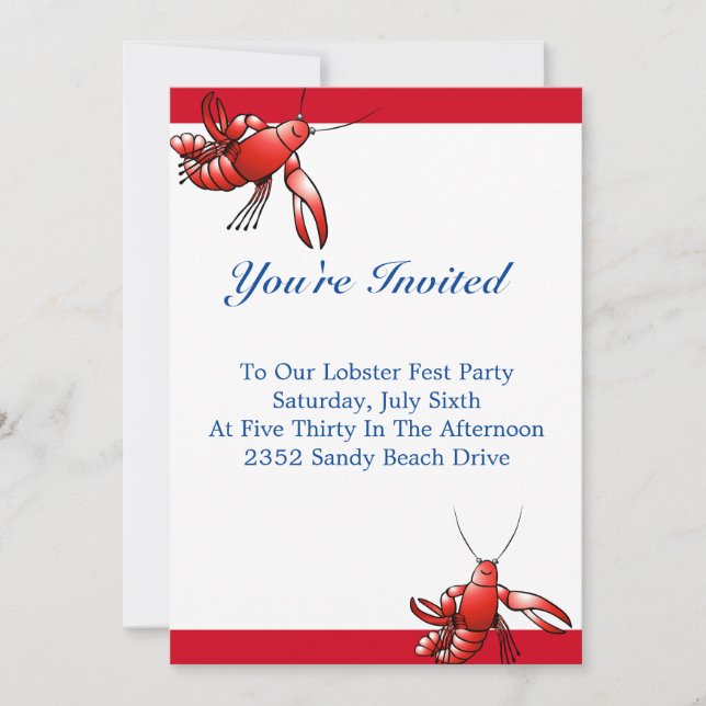 Invitation à la fête du homard (Devant)