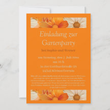 Invitation à la fête du jardin rétro de 1970