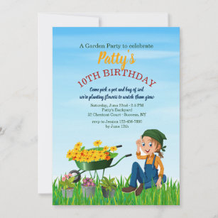 Invitations Faire Part Cartes D Anniversaire Jardinier Jardin Zazzle Fr