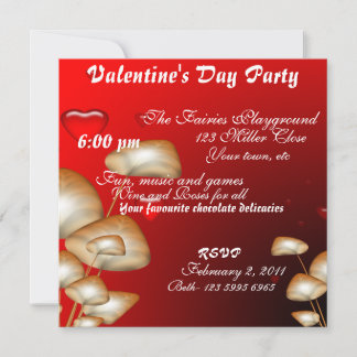 Invitation à la fête du jour de Valentines