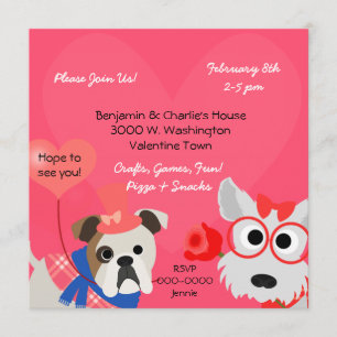Invitation à la fête du Jour des Valentines