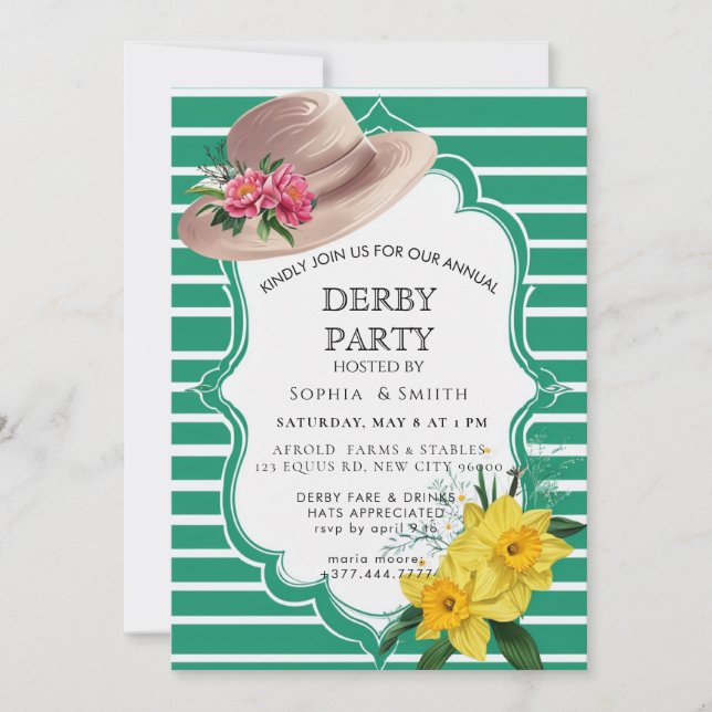 Invitation à la fête du Kentucky Derby dans le jar (Devant)