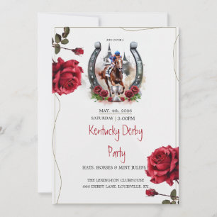 Invitation à la fête du Kentucky Derby Roses Fer à