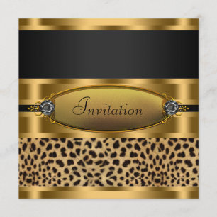 Invitation à la fête du léopard d'or noir