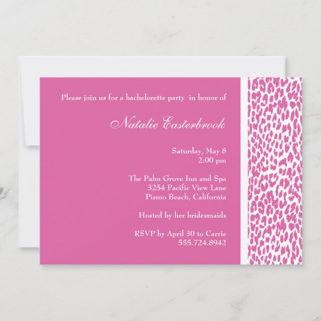 Invitation à la fête du Leopard rose (Devant)