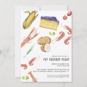 Invitation à la fête du Mardi Gras Fat Tuesday