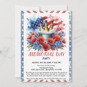 Invitation à la fête du Memorial Day – Drapeau des