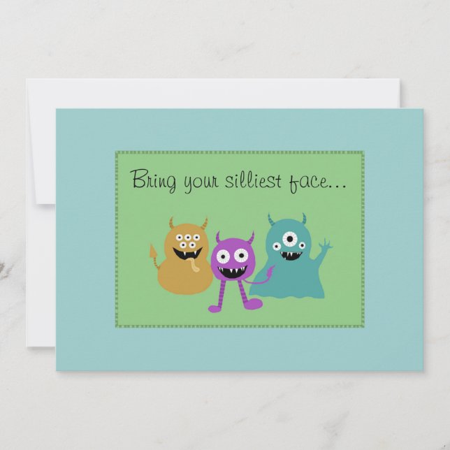 Invitation à la fête du Monster de Cute (Devant)