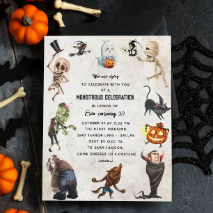 Invitation à la fête du monstre - Halloween monstr
