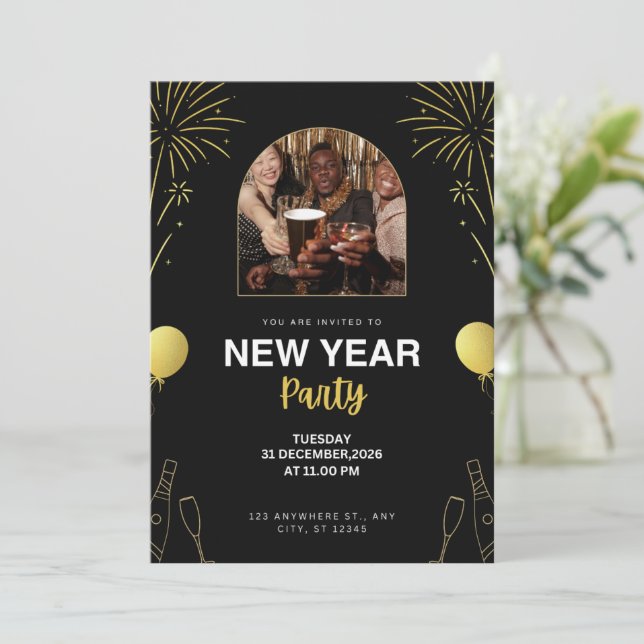 Invitation à la fête du Nouvel An (Debout devant)