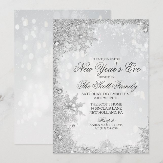 Invitation à la fête du Nouvel An (Devant / Derrière)