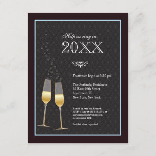 Invitation à la fête du Nouvel An autour du Toast