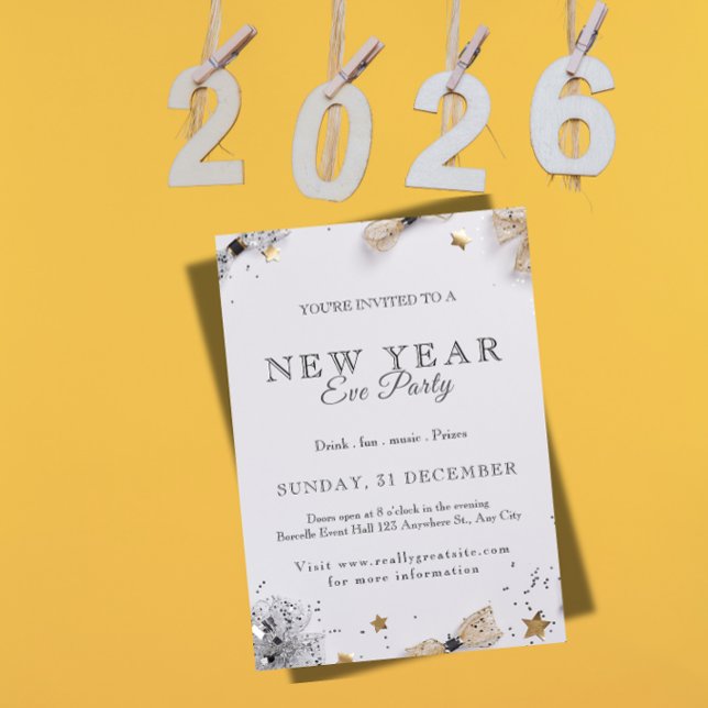 Invitation à la fête du Nouvel An | Or festif (Créateur téléchargé)