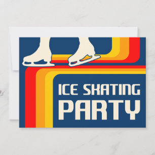 invitation à la fête du patinage sur glace à bande