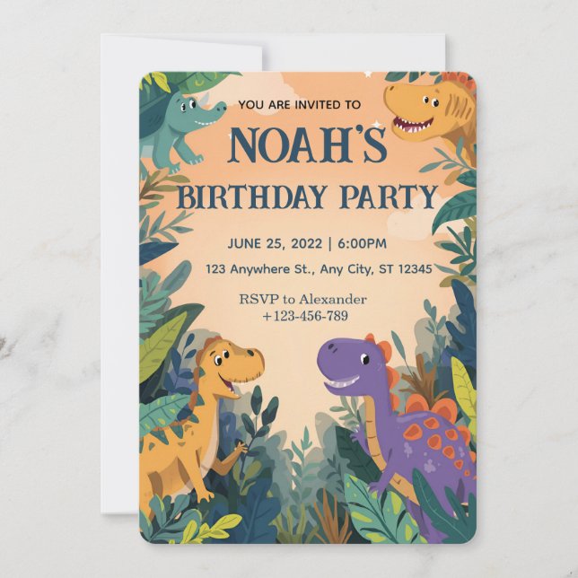 Invitation à la fête du petit dinosaure (Devant)