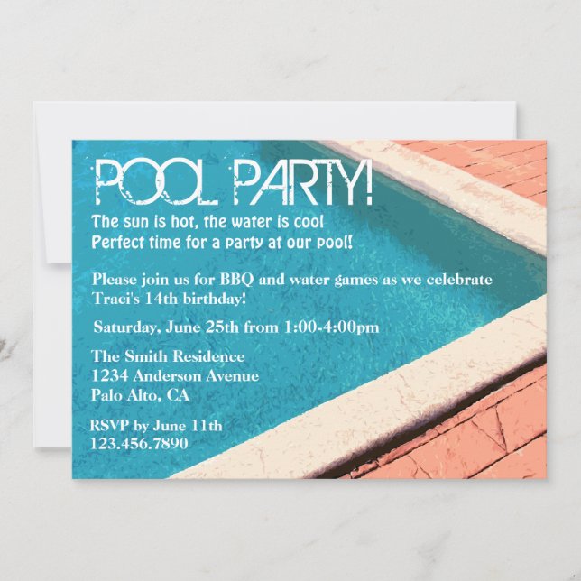 Invitation à la fête du pool (Devant)