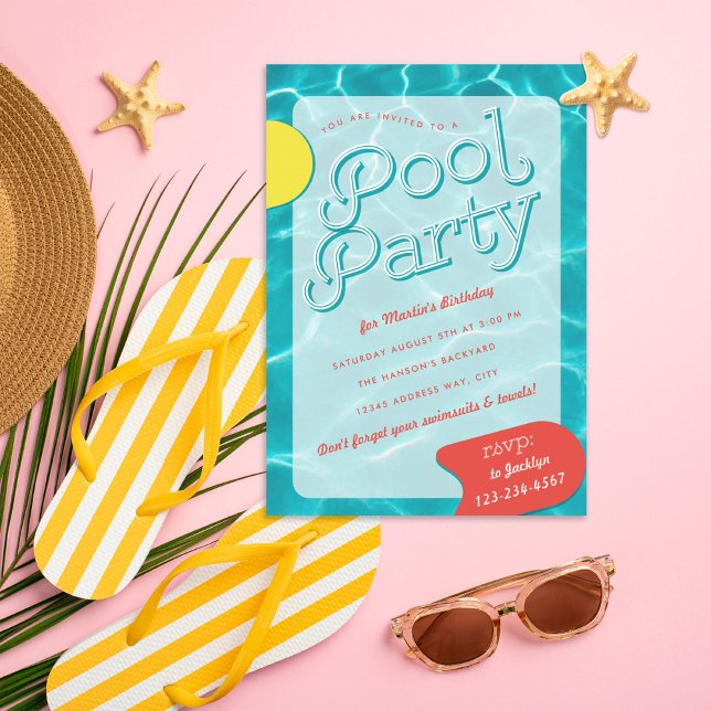 Invitation à la fête du pool adulte (Créateur téléchargé)