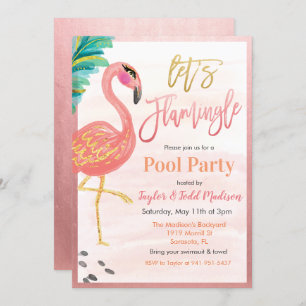 Invitation à la fête du pool de Flamants roses d'a