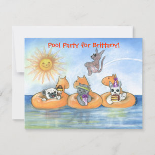 Invitation à la fête du pool d'enfants