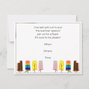 Invitation à la fête du Popsicle d'été