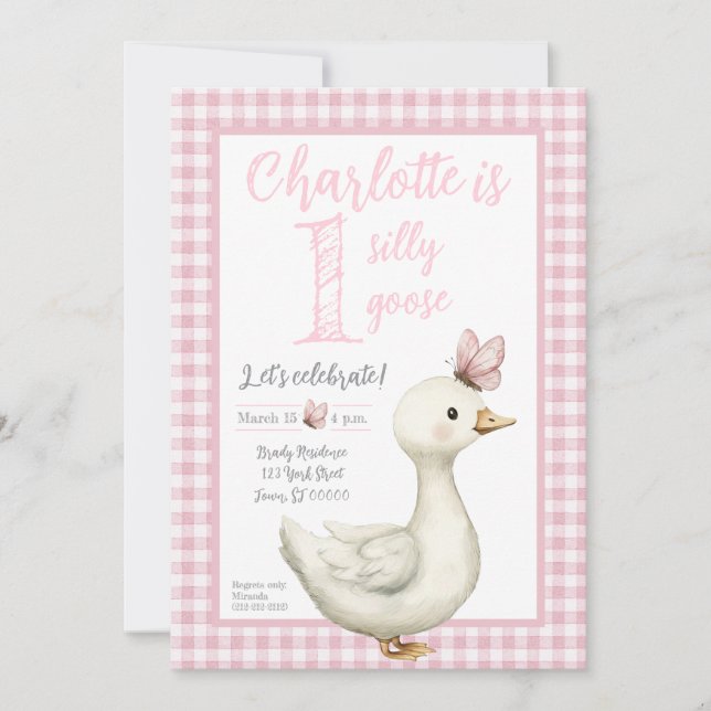 Invitation à la fête du premier anniversaire d'une (Devant)
