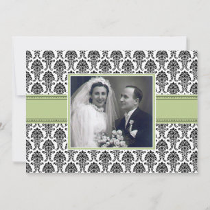 Invitation à la fête du Sage Green Damask