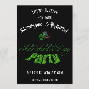 Invitation à la fête du Saint-Patrick Noir -