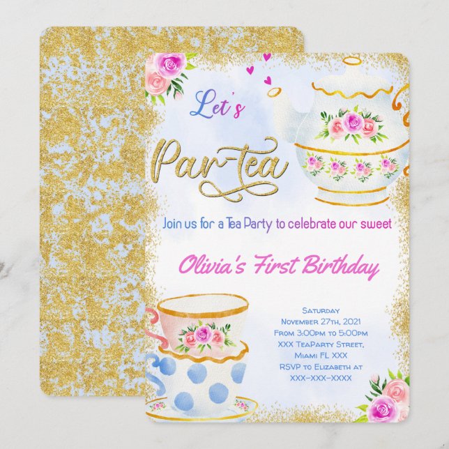 Invitation à la fête du thé (Devant / Derrière)