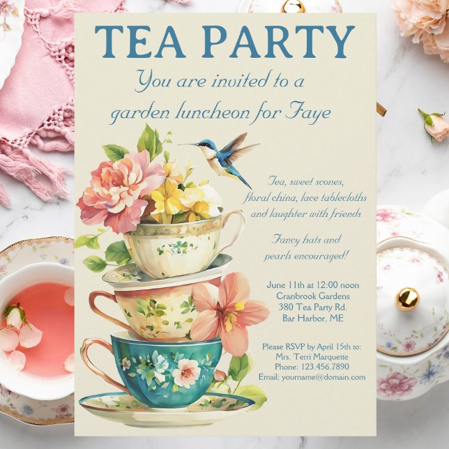 Invitation à la fête du thé (Créateur téléchargé)