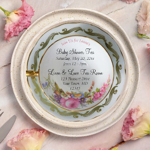 Invitation à la fête du thé baby shower