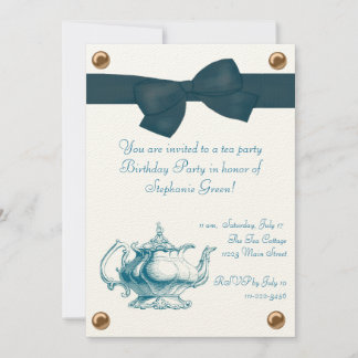 Invitation à la fête du thé d'anniversaire