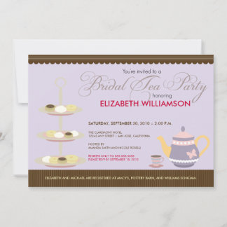 Invitation à la fête du thé de la mariée (lavande)