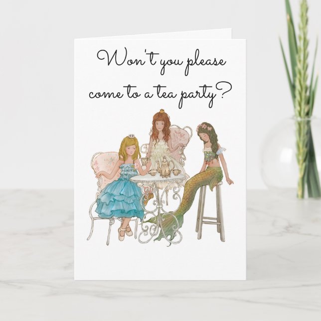 Invitation à la fête du thé de la princesse sirène (Devant)