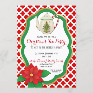 Invitation à la fête du thé de Noël, thé de Noël