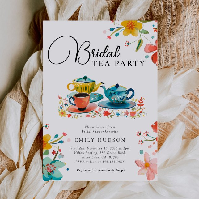 Invitation à la fête du thé floral (Créateur téléchargé)