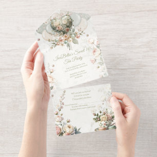 Invitation à la fête du thé Floral All-in-One avec